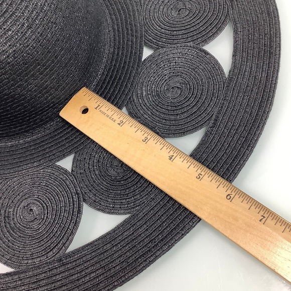 Physician Endorsed Glamour Black Toyo wide brim Sun Hat adjustable SZ OSFM EUC - Picture 7 of 12